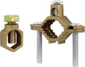 Copper Ground Clamp Set, Includes Grounding Rod (1/2”-5/8”) & Pipe/Conduit Clamp (1/2”-1”)