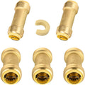 5-Pack Niikappu Pushfit Check Valve, 3/4-Inch Brass Plumbing Fittings Connect for PEX, Copper, CPVC, PE-RT Pipes, with Disconnect Clip(PF-VALVE063-5)