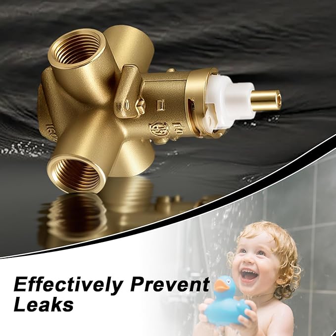 Pressure Balancing Tub and Shower Valve Compatible with Moen Posi Temp Trim Kit with 1222 Faucet Cartridge 1/2 Inch IPS Connections 4-Port Design Replace#: 2510