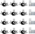 12 Pcs 0.8-1 Inch Split Ring Pipe Hanger, 20-25mm Heavy Duty Adjustable Pipe Bracket Clamp with Screw & Expansion Tube, Wall Ceiling Mount Combination Thread M8/M10 Metal Pipe Clamps