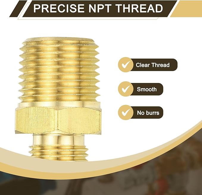 uxcell Brass Tube Fitting, 1/2O.D x 3/8NPT Brass Flared Pipe Adapter Fittings Reducing Nipples Connector, Half Union Gas Adapter for Pipe Connections, Hydraulics, Refrigeration