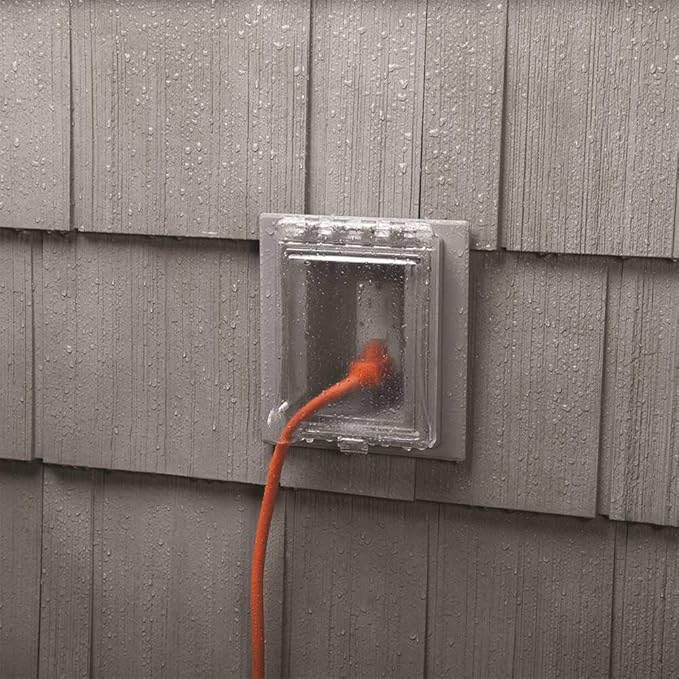 TayMac MR420CG 1-Gang Recessed Enclosure Extra Duty, 6-in-1 Nonmetallic Weatherproof in-Use Cover, Horizontal/Vertical, Gray