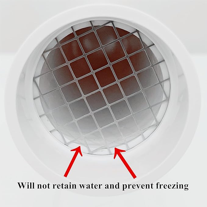 PVC Vent Cap 1 pcs for 3" Schedule 40,PVC Termination Cap,Vent Cover Screen,Round Furnace PVC Pipe Stainless Steel Roof Vent Cap,Installation not Required That PVC Elbow,or Coupling