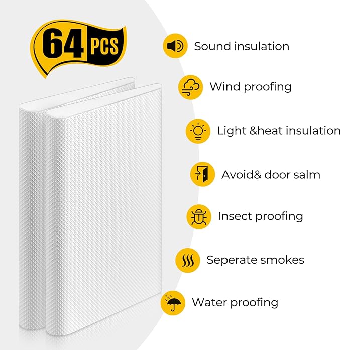 Zonon 32 Pieces Door Corner Seal Weatherstripping Exterior Door Frame Seal Draft Stopper Adhesive Corner Pads for Weather Stripping and Draft Protection (Black,White)