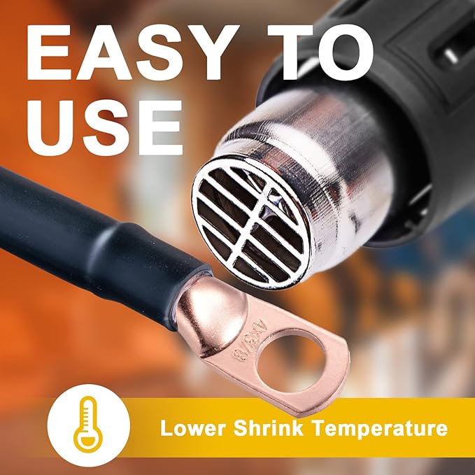 TKDMR 5 Ft 3/4" Heat Shrink Tubing - 3:1 Ratio Marine Grade Heat Shrink,Wire Cable Adhesive Lined Tube Insulation Seal Against Moisture Corrosion and Air Leakage.Black
