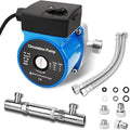 Hot Water Recirculating Pump Recirculation System & BSP 3/4" w/NPT 1/2" Adapter, Sensor Valve 304 Stainless Steel Bybass Valve Kit for Instant Hot Tank Water Heaters # 595916 095580