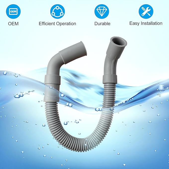 DD81-01502A Universal Dishwasher Inner Hose - Inflexible Corrugated Dishwasher Inner Hose,Plastic Material,Gray