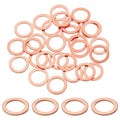 uxcell 75Pcs M14 Flat Washer Copper Washer Sealing Rings, 14mm ID 20mm OD 1.5mm Thickness Copper Crush Washers Metric Sealing Gasket for Plumbing Machinery Automotive