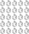 HARFINGTON 25 Pcs Hose Clamp 3/8"-5/8" (10-16mm) 304 Stainless Steel Adjustable Worm Gear Hose Clamp with Phillips Screw Assortment Kit for Fuel Line Pipe Plumbing Automotive Tube