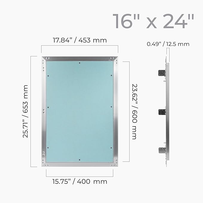 16" x 24" Inch Wall Access Panel - Waterproof Drywall Panel & Aluminum Frame Crawl Space Hatch Door - Plumbing Access Panel for Wall & Ceiling, HVAC - Drywall Access, Cover