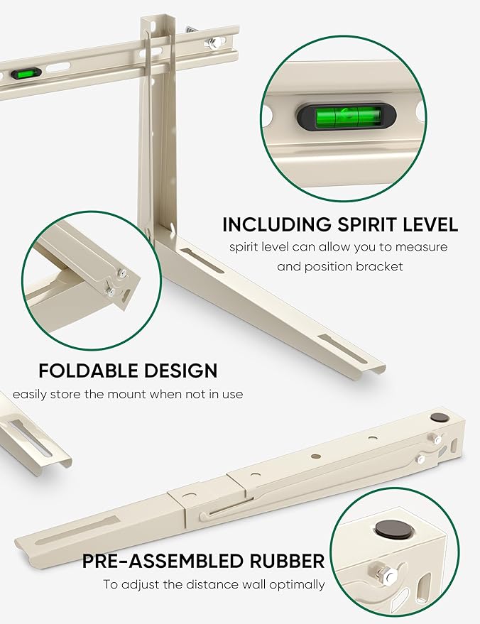 Mini Split Wall Mounting Bracket for 18000-24000 BTU Mini Split Air Conditioner with Leveler Universal Ductless AC and Heat Pump Systems Outdoor