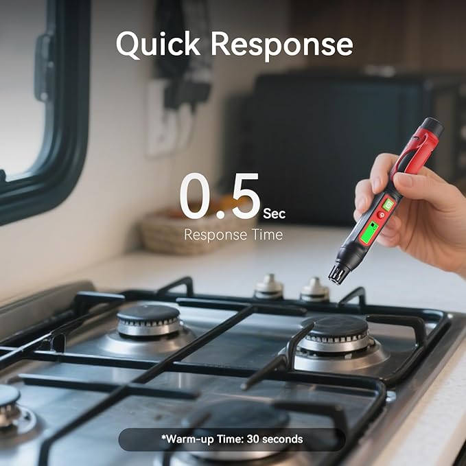 Wintact Gas Leak Detector, Portable Combustible Gas Leak Detector Pen, Natural Gas Sniffer Test Methane, Propane, Ethane, Toluene, Butane for RV, Home