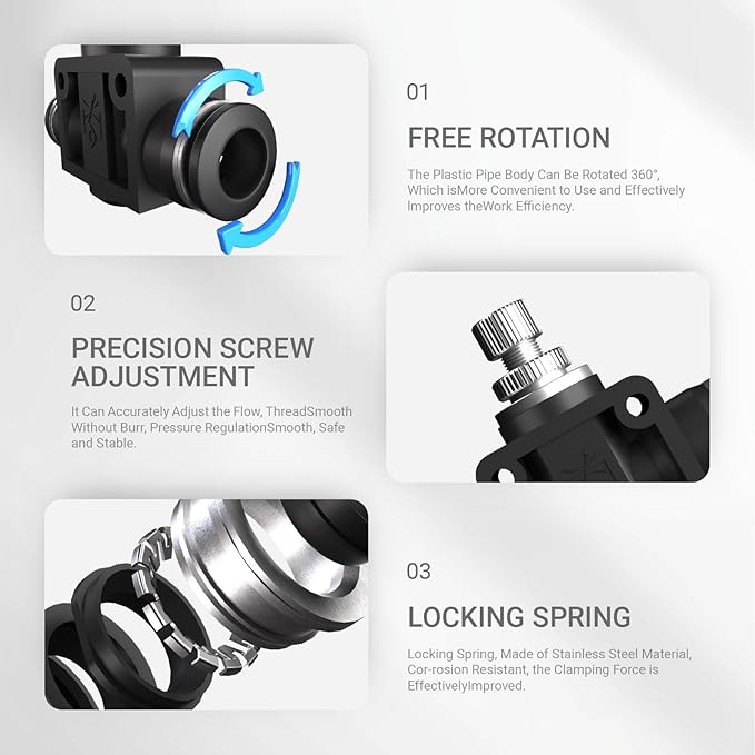 5/32(4mm) Push To Connect Valves,Pneumatic 5/32 inch 4mm Air Control Valve,Quick Push To Connects Fittings,Throttle Flow Speed Controller