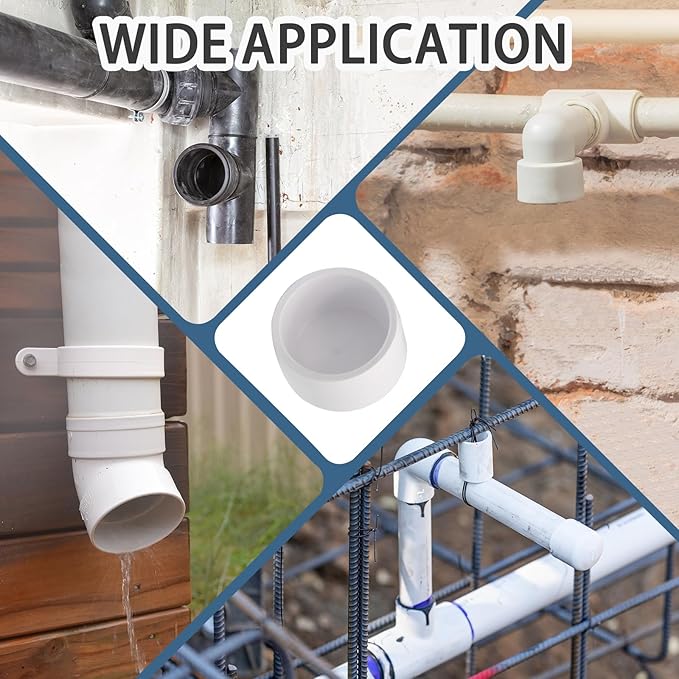 12 Pack 1 Inch PVC Cap, SCH40 PVC Pipe End Cap Fitting Furniture Grade PVC Pipe End Cap Plug Adapter, White PVC Pipe Plug Socket Fittings for Build PVC Furniture DIY Garden Shelf