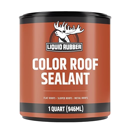 Liquid Rubber Color Waterproof Sealant - Elastomeric Roofing Coating for Flat or Slope Roofs & Foundations - DIY Paint & Leak Repair Membrane Compatible with Metal & Concrete - Beige, 1 Quart
