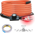 Cupohus Heat Tape for Water Pipes with Thermostat 25FT, Freeze Protection Self-Regulating Heat Trace Cable for Metal, Plastic Home Pipes, Roof and RV, 110-120V