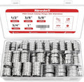 Newdeli 150Pcs Pex Crimp Rings 3/8" 1/2" 3/4" 5/8" 1" PEX Clamps Single Ear Hose Clamps Pex Fittings Cinch Pinch Clamp for Pipe Tubing Connections