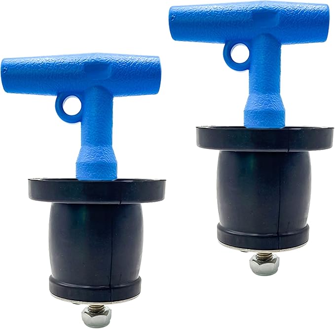 Mechanical Test, Seal, Cleanout Pipe Plug, 1-3/4 to 2-1/4 in Anti-Return Pipeline Winterizing Pool Plug - Marine Boat Handle Drain Plug with Galvanized Screw and Nut for Pipe Sink Pool, 2PCS