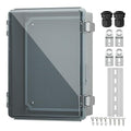Joinfworld Lockable Outdoor Weatherproof Electrical Box for Electronics Outside 11.4x7.5x5.5 Weather Proof Electrical Box Plastic Nema 4 Enclosure Clear