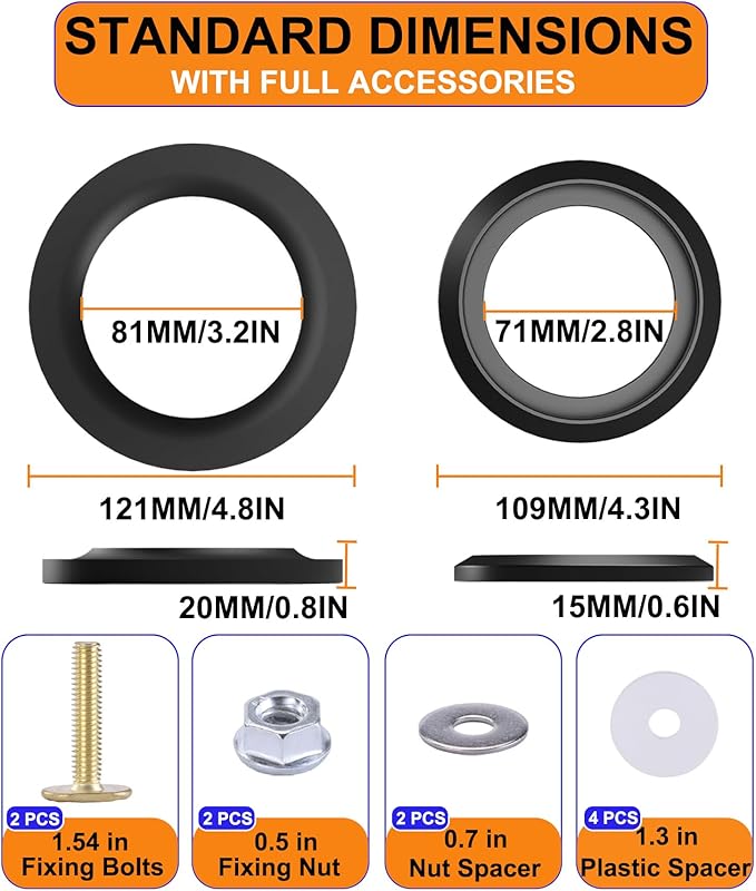 RV Toilet Seal Kit Replacement for Thetford 34120 & 12524, Compatible with Aqua Magic Style Plus, Style II, Style Lite & Residence Toilets, Leak Proof Waste Ball Seal and Floor Seal Kit