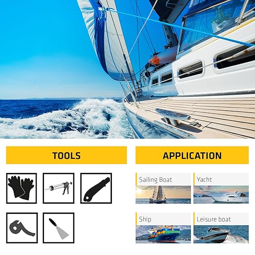 SIKA Sikaflex-291 Marine Adhesive & Sealant - White, Fast Cure Polyurethane for Boats - 10.1 fl. oz Cartridge - All-Purpose, Durable, Ideal for Above & Below Water Line (Pack of 24)