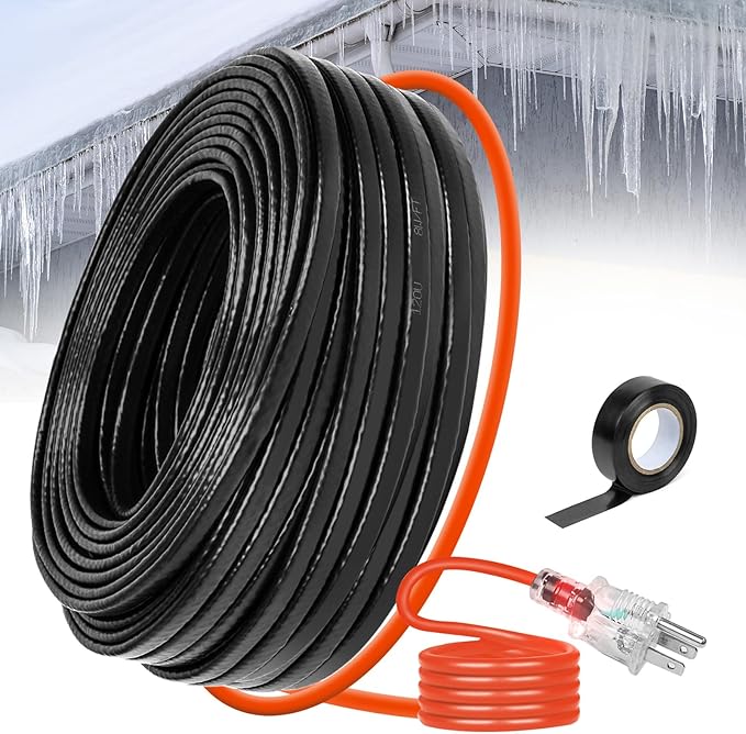 29.5FT(3FT~200FT) Heat Tape for Water Pipes, -40°F Deicing Heating Cable, Freeze Protected Water Pipe Heating Cable, Heated Water Hose, Plumbing Fixtures, 120V 5W/ft Plumbing Fixtures