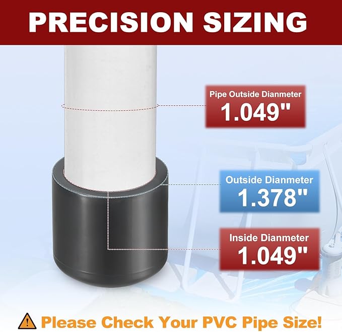 1Pcs 3/4" PVC External End Cap Fitting, SCH80 Furniture Grade PVC Pipe Plug Adapter, Pipe Cover Fittings for DIY Project, Irrigation System, Plumbing Framework, Garden Structures