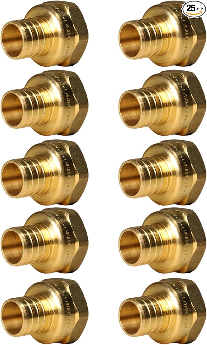 XFITTING 1 inch Pex x 1 inch Female NPT Adapter, 23-4-3=25X, 25 Pieces