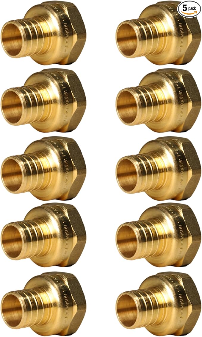 XFITTING 1 inch Pex x 1 inch Female NPT Adapter, 23-4-3=5X, 5 Pieces