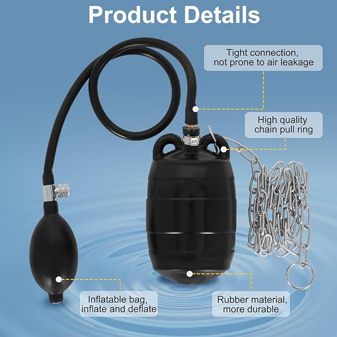 3in Sewer Test Plug, Water Proof and Closed Water Test Inflatable Pipe Plug with Inflatable Bag