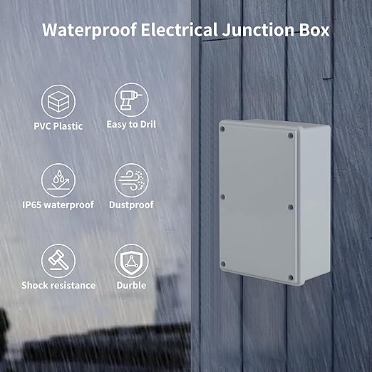 9" x 6" x 3" PVC Plastic Dustproof Waterproof Box IP65 Electrical Junction Boxes Project Junction Conduit Box for Outdoor Enclosure