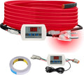 OEBLD Heat Tape for Water Pipes 15FT, Replaceable Smart Thermostat for Pipe Freeze Protection, Self-Regulating Roof Deicing Cable for Metal and Plastic Home Pipes, 110-120V