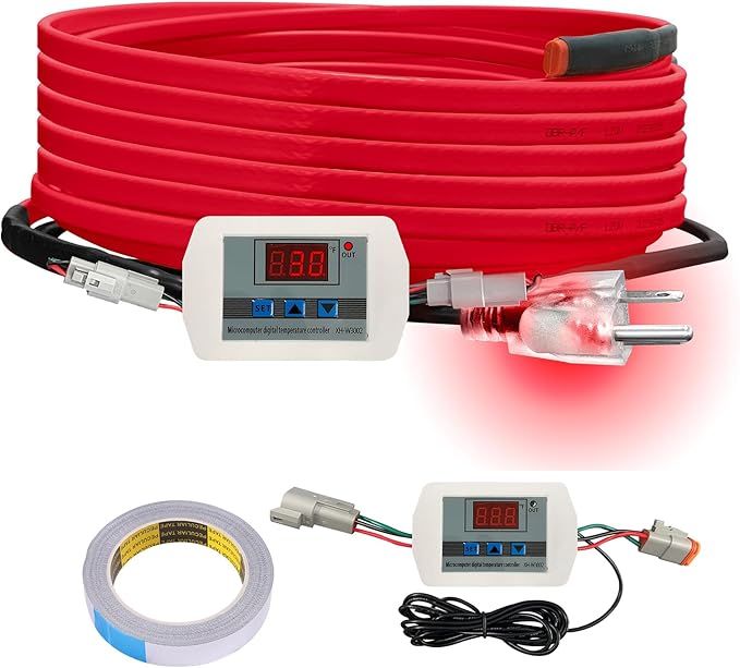 OEBLD Heat Tape for Water Pipes 15FT, Replaceable Smart Thermostat for Pipe Freeze Protection, Self-Regulating Roof Deicing Cable for Metal and Plastic Home Pipes, 110-120V