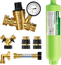 RVGUARD RV Water Pressure Regulator Kit, Inline Water Filter, Hose Splitter, Flexible Connector, Hose Quick Connect, Complete Kit for Fresh Water Hook Up