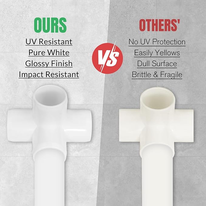 4-way PVC Fittings, 1/2-inch Furniture Grade Elbow Fittings, 4-way Side Outlet Tee Fittings, Tent PVC Connectors and Greenhouse Pipe Fittings(20 packs)