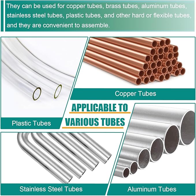 240PCS Brass Compression Sleeves Ferrules Inserts, 6 Sizes 1/2" 3/8" 5/16" 1/4" 3/16" 1/8" Tube OD Compression Fittings Assortment Kit for Air Water Fuel Oil and Inert Gases Line Connection