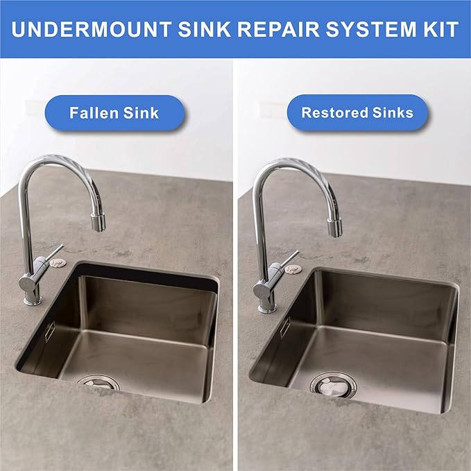 4Pcs Undermount Sink Brackets Sink Repair Kit Adjustable Undermount Sink Support, Undermount Kitchen Sink Brackets, Undermount Sink Mounting Brackets for Narrow Cabinet