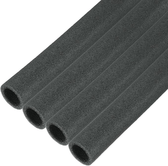 MECCANIXITY 4pcs Pipe Insulation Foam Tube Pipe Lagging 25mm(1 Inch) ID 35mm OD 2ft Freeze Protection for Copper Pipe, Black