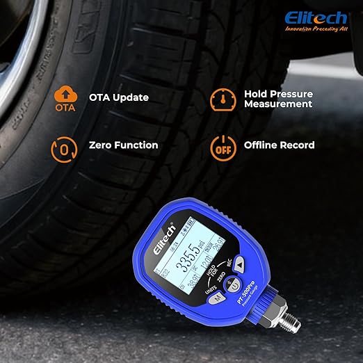 Elitech PT-500/800pro Digital Manifold Gauge with APP Control, Auto Superheat/Subcool Calculation, Compatible with 140 Refrigerants, for HVAC AC Refrigeration Maintenance