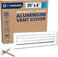 20x4 Inch (Duct Opening) Aluminum 1-Way Air Flow Vent – HVAC Vent Cover for Wall or Ceiling – Quiet HVAC Wall Register with Multi-Shutter Damper – Adjustable Curved Blade - Plastic Seal for Tight Fit