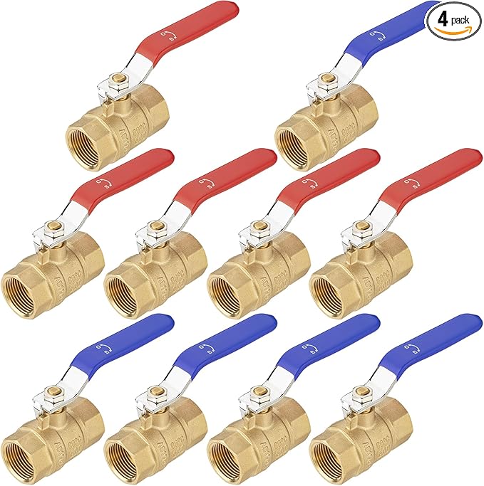 (4 Pack) Lidertik 3/4 inch NPT Thread Ball Valve Shut Off Valve 1/4 Turn Valve LI-QF1-NPT-0.75(4 PCS)
