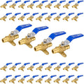 40-Pack Foskan 1/2" Brass PEX Expansion Drop Ear Ball Valve with Blue Handle, Full Port Shut-off Valve for Hot and Cold Water Distribution