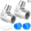 TAISHER 2PCS 316L Stainless Steel 90 Degree Barstock Street Elbow, 1/8" NPT Male to 1/8" NPT Female 316L Stainless Pipe Fitting