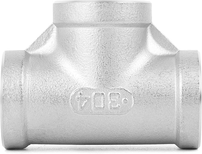 TAISHER 2PCS 304 Stainless Steel Tee Pipe Fittings, 1-1/4" x 1-1/4" x 1-1/4" NPT Female Pipe Fittings