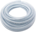 Gloxco Clear Braided PVC Tubing, Food Grade, Heavy Duty Reinforced Hose, 1/2" ID, 50 Ft Length