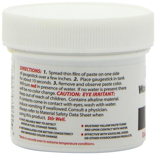 Gasoila Water Finding Paste - Fuel Water Detection Gasoline, Diesel, Kerosene, Petroleum | 2.5 oz Jar | Quick Color Change | Reliable & Easy to Use | Ideal for Fuel Storage Tanks & Non-Ethanol Fuel