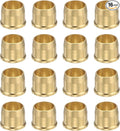 PATIKIL 6.35 mm OD Tube Compression Sleeves Ferrules, 16 Pack Brass Ferrule Compression Fittings for Water Oil Air Pipes