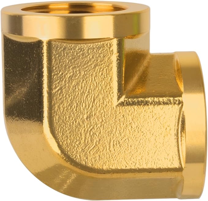 3/4" × 3/4" NPT Female 90 Degree Elbow, Brass Pipe Fitting, Street Elbow for Gas, Air, Oil, Propane, 1200 PSI (1 Pack)