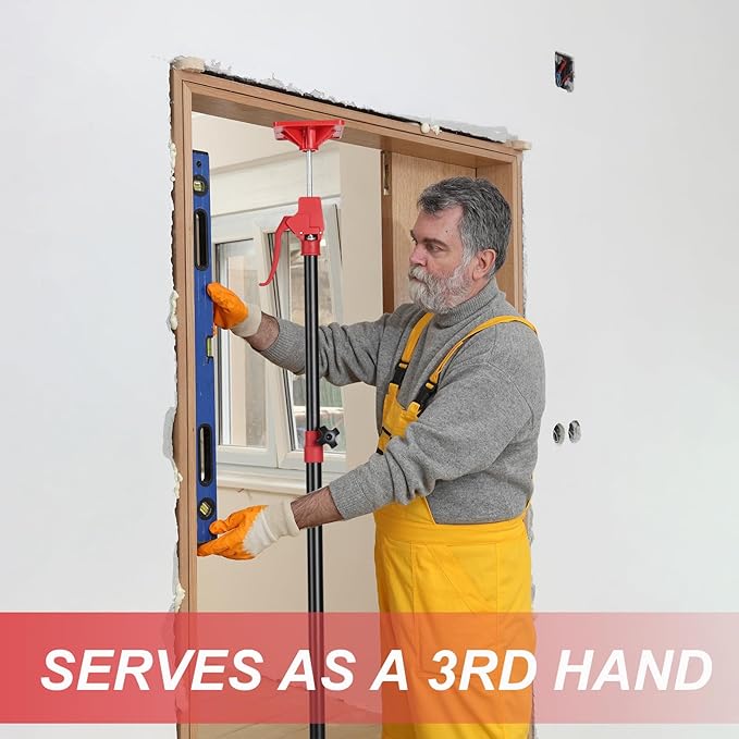 2PK Support Pole, 45 inch to114 inch Adjustable Third Hand Tool, Steel Telescopic Quick Support Rod with 78lbs Capacity for Cabinets Jack, Drywall Lift & Cargo Bars, 2Pack