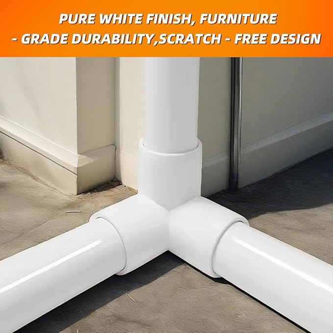 1" PVC Fittings 3 Way (12-Pack), Heavy Duty Furniture Grade Elbow Connector for DIY Furniture, Frames, Shelving UV Resistant, Compatible with 1" Schedule 40 PVC Pipe (3-Way, 1 Inch)